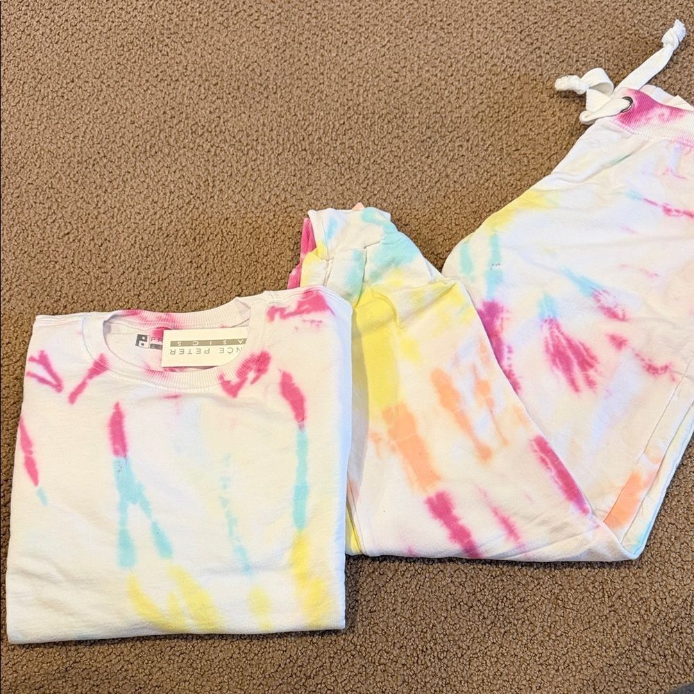 Prince Peter Collection Tie Dye Sweatshirt & Jogger Set Multicolor Size M NWT